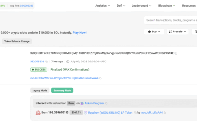 🔥 Proof of Transparency: Kulino House Coin Burns 196.3 LP Tokens on Raydium